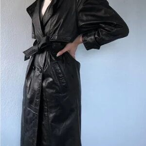 Wilson Vintage Leather Belted Trench Coat
